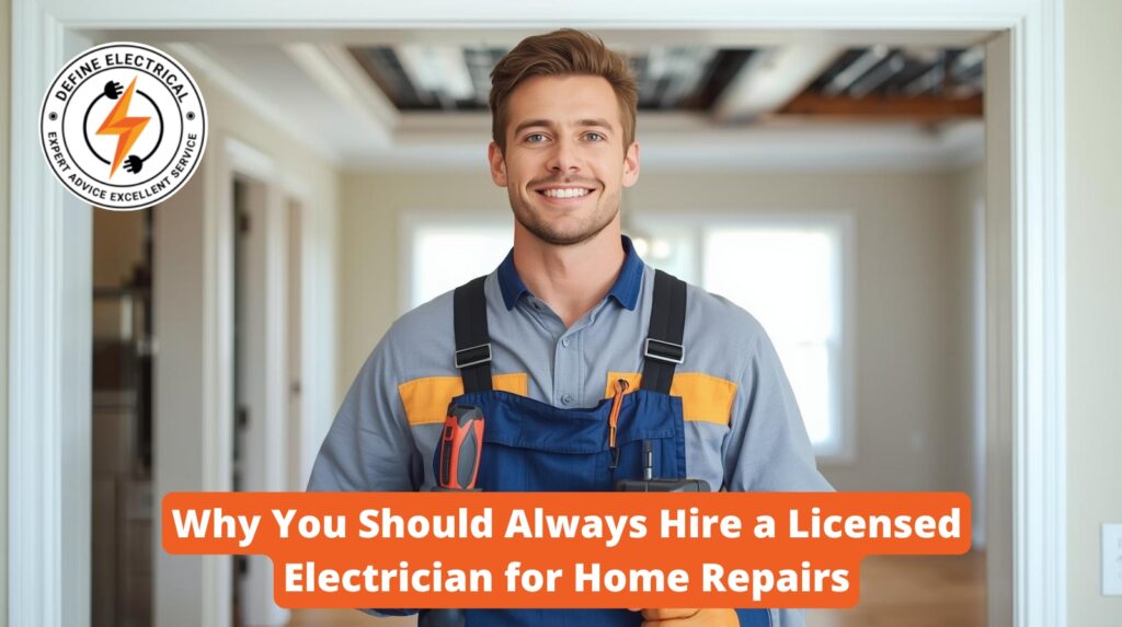 Licensed electrician performing home electrical repair in Edmonton